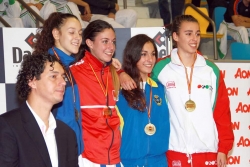 El podi de Naiara Moreno, Campiona d'Espanya Kumite Categoria sub21, -55 kg. Foto: RFEK