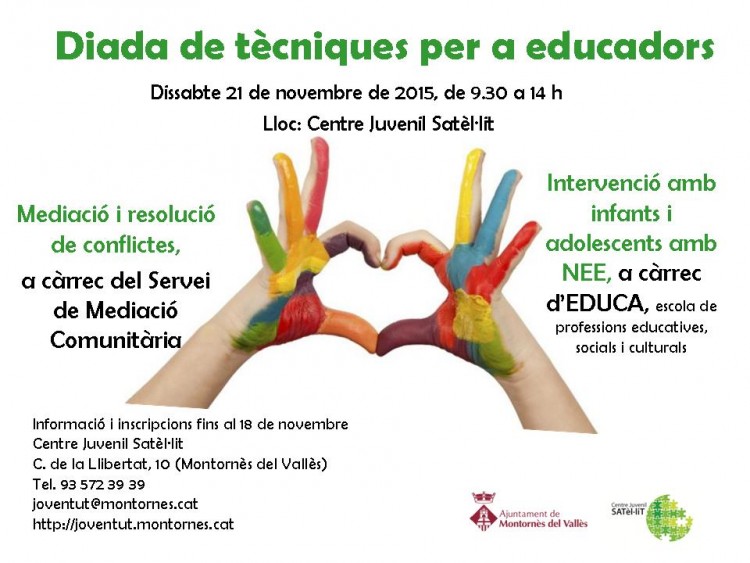 Cartell diada de tècniques per a educadors i educadores