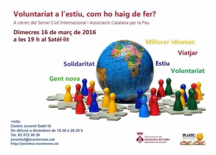 Cartell xerrada joventut: camps de voluntariat