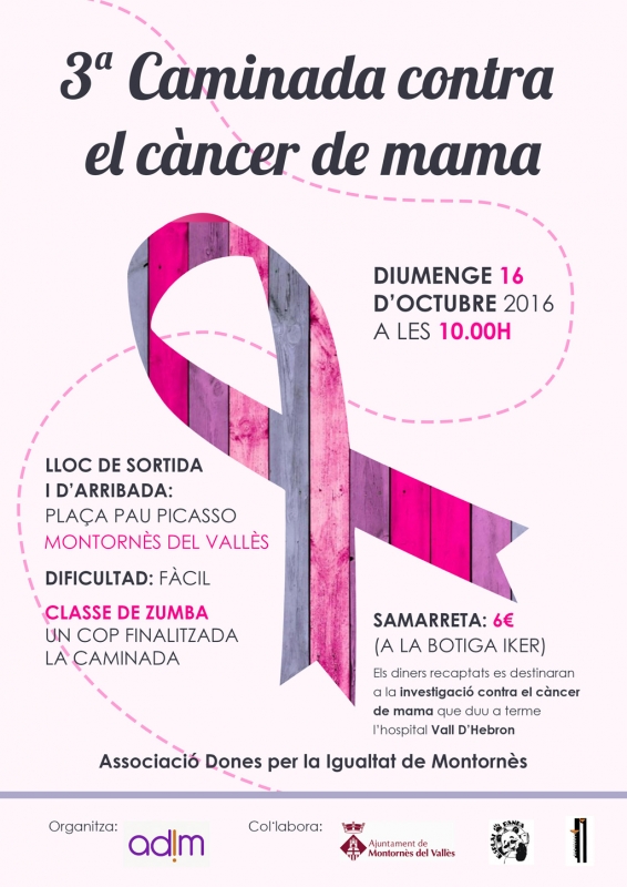 Cartell de la 3a Caminada contra el càncer de mama