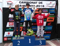 Yago Domínguez al podi del Campionat de Catalunya d'Endurets de 65cc (Foto: Yago 8)