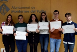 Una part dels premiats en la convocatòria del curs 2017-2018