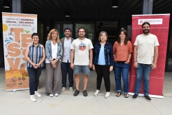 Participants en la roda de premsa sobre la Tardor de l’Economia Social i Solidària, al Centre Juvenil Sputnik.