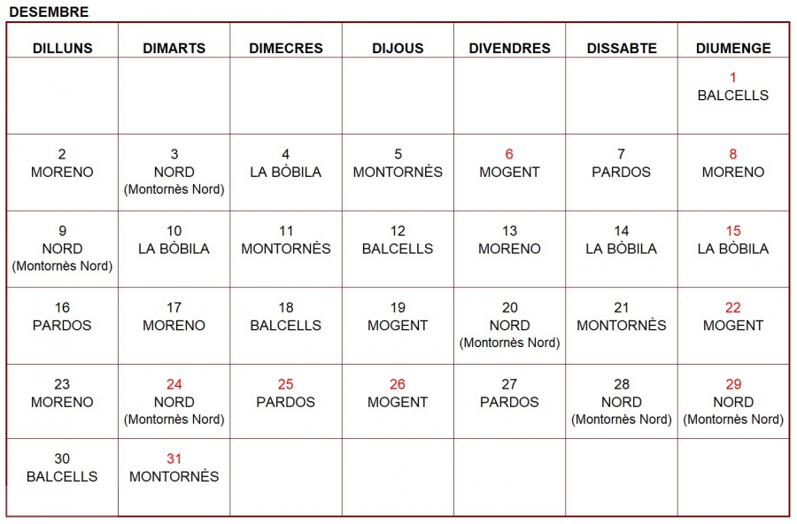 Farmàcies de guàrdia - Desembre 2024.