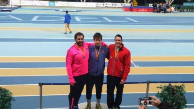 Albert Herrero, 3r de Catalunya de llançament de pes en pista coberta (Foto: Twitter Club Esportiu Montornès Atletisme)