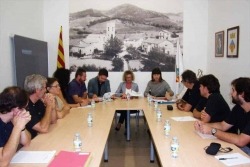 Reunió de treball a l'Ajuntament de Vallromanes. (Foto: Ajuntament de Vallromanes)