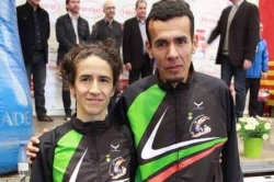 Driss Lakhouaja i Montse Mas del CE Montornès, guanyadors de la Mitja 2014