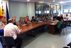 El Ple de l'Ajuntament en el moment de votar la moció