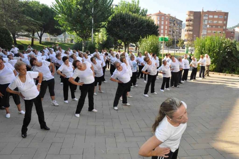 Sessió de gimnàstica durant la Diada de la Gent Gran (Imatge d'arxiu. Any 2012)