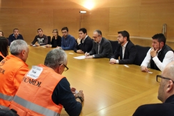 L'alcalde de Montornès, José Antonio Montero, amb els alcaldes de Mollet, Josep Monràs i La Llagosta, Óscar Sierra, entre d'altres. Foto: Ajuntament de Mollet