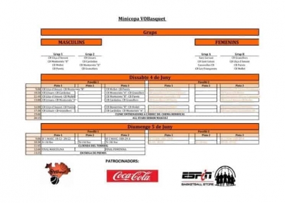 Programació 1a edició Minicopa VOBàsquet