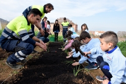 La Brigada Jove col·labora amb l'Escola Mogent en el manteniment de l'hort