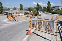 Obres a la xarxa de subministrament d'aigua a la zona del dipòsit d'aigua situat entre el carrer de Can Parellada i el Camí de Can Masferrer