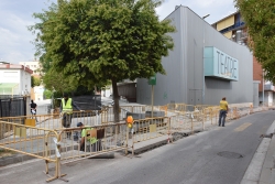 Tram de la rambla de Sant Sadurní afectat per la construcció d'un pas elevat