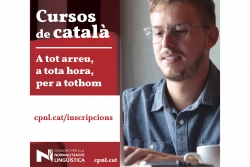 Cartell promocional dels cursos de català per a adults.