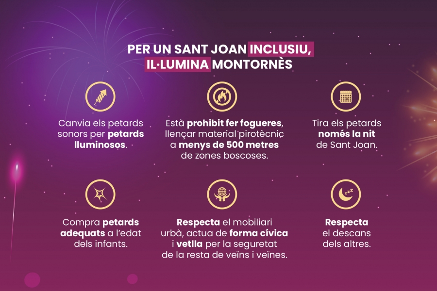 Campanya "Per un Sant Joan inclusiu, il·lumina Montornès".