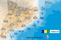 Mapa de previsió del Servei Meteorològic de Catalunya