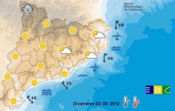 Mapa de previsió del Servei Meteorològic de Catalunya
