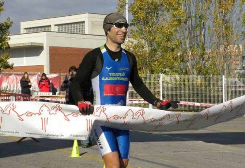 L'arribada a la meta d'Ismael Ventura, Campió de Catalunya de duatló de muntanya