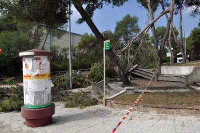 La plaça de la Pèrgola, un dels punts més afectats