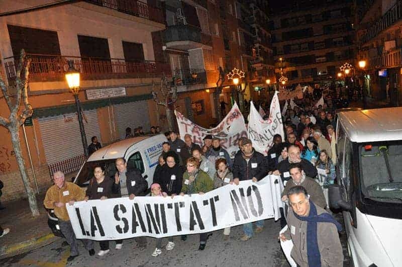 La protesta pels carrers del centre del municipi