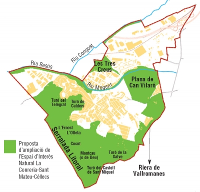 Proposta de Montornès d'ampliació de l'EIN La Conreria-Sant Mateu-Céllecs