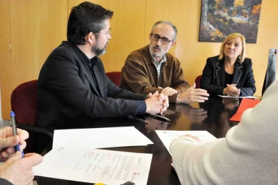 José A. Montero, Josep Monràs i Ana Maria Díaz (regidora de Serveis Socials de l'Ajuntament de Mollet)