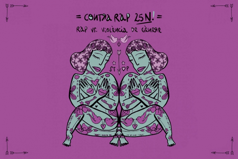 Portada del CD ContraRap25N (Disseny de Marta Magenta)