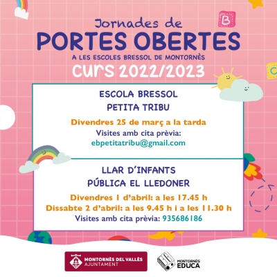 Cartell de les portes obertes a les llars d'infants.