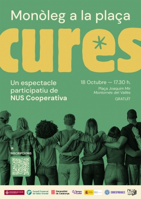 Cartell del monòleg "Cures", a càrrec de Nus Teatre.