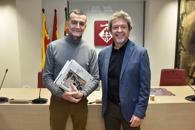 El coordinador federal d’Izquierda Unida, Antonio Maíllo, amb l'alcalde, José A. Montero.