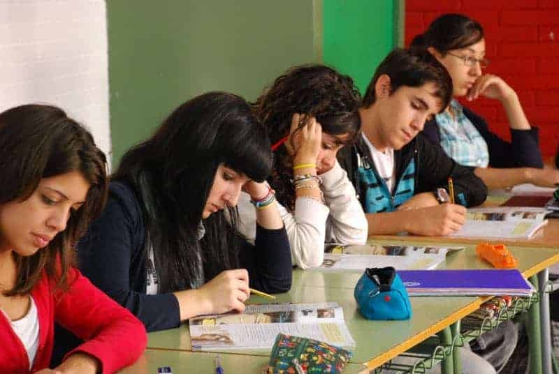 Alumnes de segon de batxillerat de l'Institut Vinyes Velles