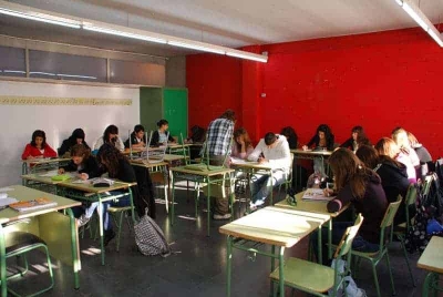 Aula de segon de batxillerat de l'Institut Vinyes Velles