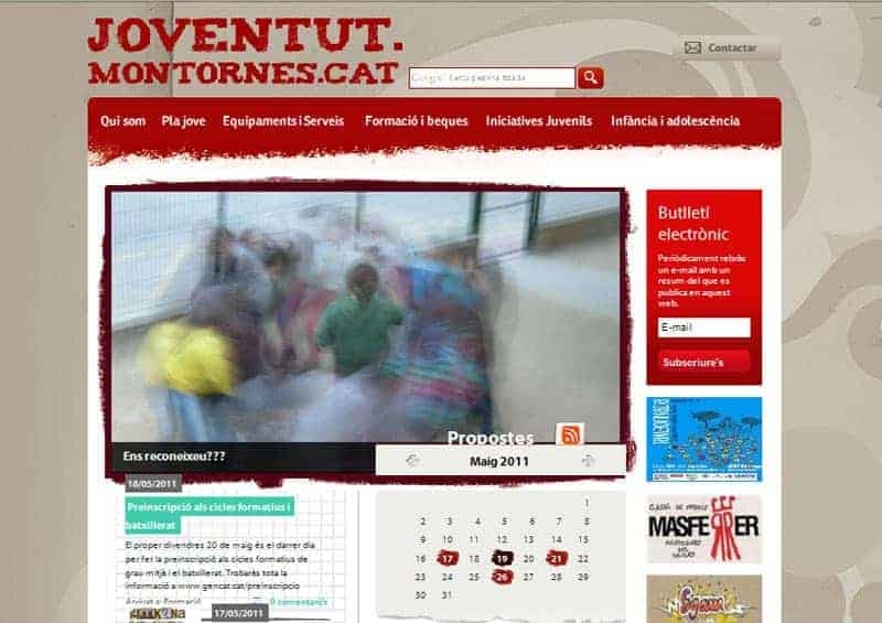 Portada del web de  joventut