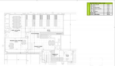 Planta del projecte de l'arxiu al carrer de la Pau