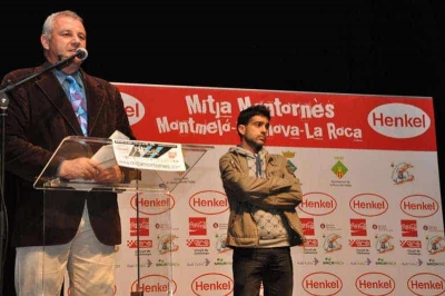 Jos Petit, director de la Mitja, i l'atleta Nacho Cáceres