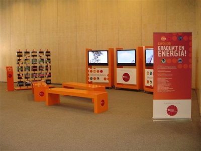 Elements de l'exposició "Gradua't en energia". Imatge extreta del web lavola sostenibilitat