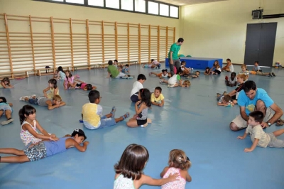 Exercicis de relaxació al gimnàs de l'equipament